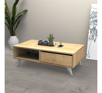 Τραπεζάκι σαλονιού Aster Megapap από μελαμίνη χρώμα sonoma 120x56x40εκ. |  Τραπεζάκια σαλονιού στο espiti