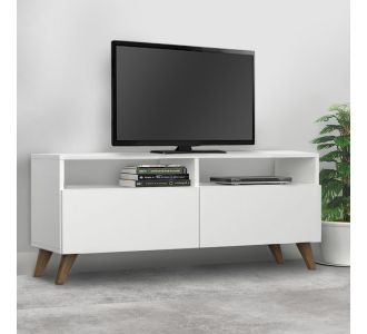 Έπιπλο τηλεόρασης Inci Megapap από μελαμίνη χρώμα λευκό 120x35x50εκ. |  Έπιπλα τηλεόρασης στο espiti