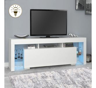 Έπιπλο τηλεόρασης Stilo Megapap από μελαμίνη με φωτισμό LED χρώμα λευκό 150x37x52εκ. |  Έπιπλα τηλεόρασης στο espiti