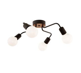 Φωτιστικό οροφής Horus Megapap E27 μεταλλικό τετράφωτο χρώμα μαύρο 48x48x10εκ. |  Οροφής στο espiti