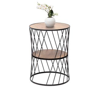 Βοηθητικό τραπεζάκι Jaspin Megapap μεταλλικό - Mdf χρώμα μαύρο - καρυδί 32x32x44εκ. |  Τραπεζάκια βοηθητικά στο espiti