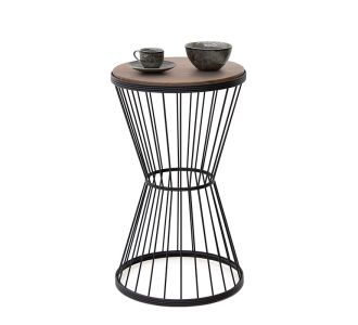 Βοηθητικό τραπεζάκι Hoffman Megapap μεταλλικό - Mdf χρώμα μαύρο - καρυδί 35x35x58εκ. |  Τραπεζάκια βοηθητικά στο espiti