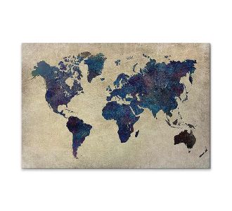 Πίνακας σε καμβά "World Map" Megapap ψηφιακής εκτύπωσης 75x50x3εκ. |  Πίνακες στο espiti
