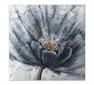 Πίνακας σε καμβά "Blue Flower" Megapap ψηφιακής εκτύπωσης 100x100x3εκ. |  Επιπλα στο espiti