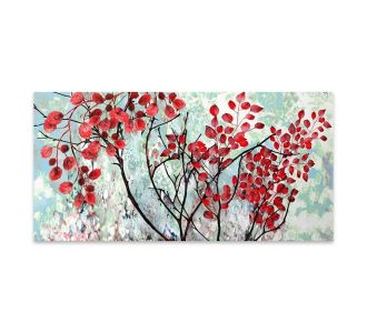Πίνακας σε καμβά "Red Leaves" Megapap ψηφιακής εκτύπωσης 140x70x3εκ. |  Πίνακες στο espiti