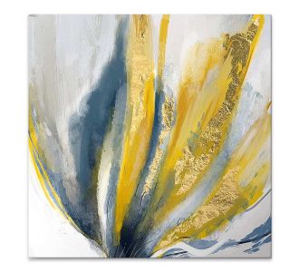 Πίνακας σε καμβά "Golden Leaves" Megapap ψηφιακής εκτύπωσης 50x50x3εκ. |  Πίνακες στο espiti