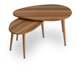 Σετ τραπεζάκια σαλονιού μελαμίνης Spline Megapap 2 τμχ. χρώμα καρυδί 80x40x46εκ. |  Τραπεζάκια σαλονιού στο espiti