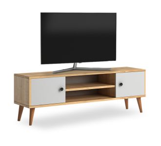 Έπιπλο τηλεόρασης Parma Megapap από μελαμίνη χρώμα white - oak 120x30x40εκ. |  Έπιπλα τηλεόρασης στο espiti