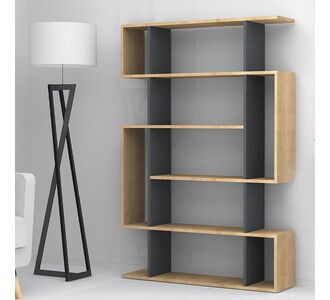 Βιβλιοθήκη μελαμίνης Clint Megapap χρώμα sonoma - ανθρακί 108x25x161εκ. |  Βιβλιοθήκες στο espiti