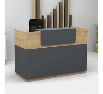 Γραφείο reception μελαμίνης Lemmon Megapap χρώμα sonoma - ανθρακί 160x70x110εκ. |  Reception γραφείου στο espiti