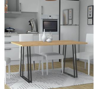 Τραπέζι Gable Megapap μεταλλικό - μελαμίνης χρώμα sonoma - ανθρακί 140x80x76εκ. |  Τραπέζια στο espiti