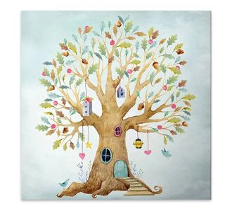 Πίνακας σε καμβά "Magic Treehouse" Megapap ψηφιακής εκτύπωσης 40x40x3εκ. |  Επιπλα στο espiti