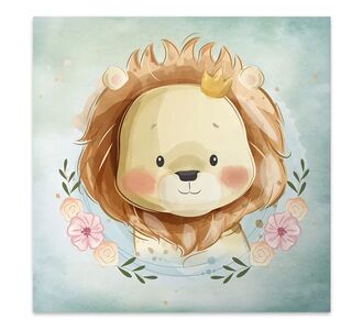Πίνακας σε καμβά "Baby Lion" Megapap ψηφιακής εκτύπωσης 40x40x3εκ. |  Επιπλα στο espiti