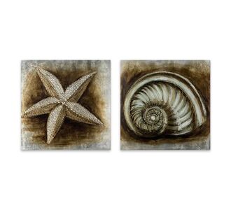 Πίνακες σε καμβά "Starfish - Shell" Megapap 2 τμχ. ψηφιακής εκτύπωσης 103x50x3εκ. |  Επιπλα στο espiti