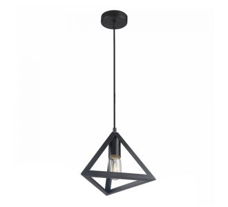 Φωτιστικό οροφής Roshan Megapap E27 μεταλλικό μονόφωτο χρώμα μαύρο 24x24x66εκ. |  Οροφής στο espiti