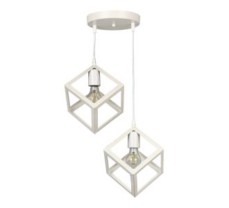 Φωτιστικό οροφής Thora Megapap E27 μεταλλικό δίφωτο χρώμα λευκό 22x22x70εκ. |  Οροφής στο espiti