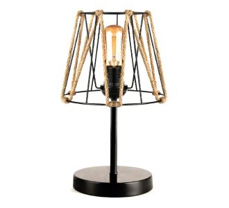 Φωτιστικό επιτραπέζιο Clancy Megapap E27 σχοινί/μεταλλικό χρώμα μαύρο 22x17x37εκ. |  Επιτραπέζια στο espiti