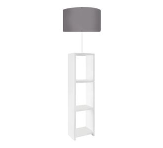 Φωτιστικό δαπέδου Launo Megapap υφασμάτινο Pvc/MDF χρώμα λευκό - γκρι 38x38x150εκ. |  Δαπέδου στο espiti