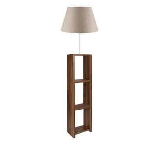 Φωτιστικό δαπέδου Launo Megapap υφασμάτινο Pvc/MDF χρώμα μπεζ/καρυδί 38x38x150εκ. |  Δαπέδου στο espiti
