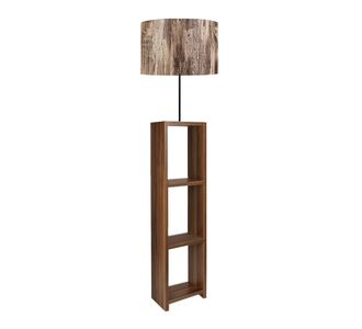 Φωτιστικό δαπέδου Launo Megapap υφασμάτινο Pvc/MDF χρώμα καφέ/καρυδί 38x38x150εκ. |  Δαπέδου στο espiti
