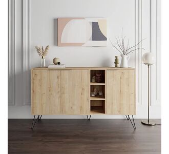 Μπουφές μελαμίνης Clara Megapap χρώμα φυσικό οξιάς 142x35,6x83εκ. |  Μπουφέδες στο espiti