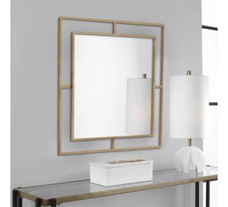 Καθρέφτης τοίχου Corner Megapap αλουμινίου χρώμα χρυσό 58,6x2x58,6εκ. |  Καθρέπτες στο espiti