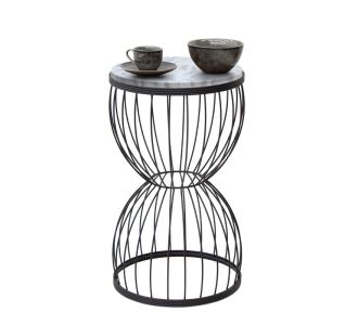 Βοηθητικό τραπεζάκι Pino Megapap μεταλλικό - Mdf χρώμα μαύρο - λευκό εφέ μαρμάρου 35x35x58εκ. |  Τραπεζάκια βοηθητικά στο espiti