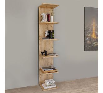 Βιβλιοθήκη - Ραφιέρα τοίχου μελαμίνης Ogden Megapap χρώμα pine oak 34,5x30x180εκ. |  Βιβλιοθήκες στο espiti