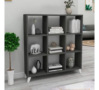 Βιβλιοθήκη μελαμίνης Saul Megapap χρώμα ανθρακί 88,2x20x88,2εκ. |  Βιβλιοθήκες στο espiti