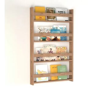 Επιτοίχια βιβλιοθήκη - ραφιέρα Montessori Megapap από μελαμίνη χρώμα pine oak 70x10x120εκ. |  Παιδικά έπιπλα στο espiti
