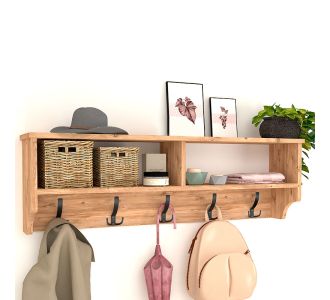 Κρεμάστρα τοίχου Ottila Megapap από μελαμίνη χρώμα pine oak 120x22x37εκ. |  Καλόγεροι -Κρεμάστρες στο espiti