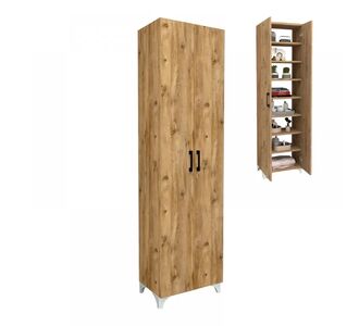 Ντουλάπα - Παπουτσοθήκη μελαμίνης Lilly Megapap χρώμα pine oak 49x32x178εκ. |  Στήλες Μπάνιου στο espiti