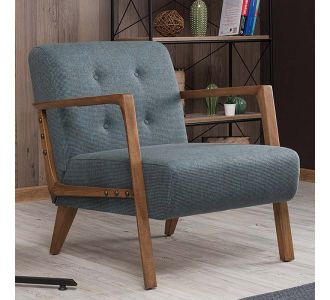 Πολυθρόνα Kemer Megapap υφασμάτινη χρώμα μπλε - καφέ 67x76x78εκ. |  Πολυθρόνες σαλονιού στο espiti