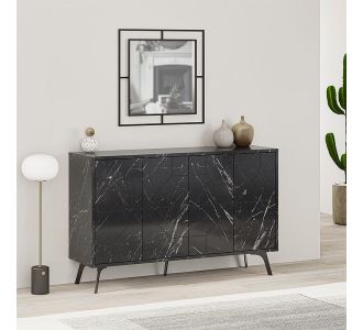 Μπουφές μελαμίνης Dune Megapap χρώμα μαύρο εφέ μαρμάρου 123x35x77,4εκ. |  Μπουφέδες στο espiti