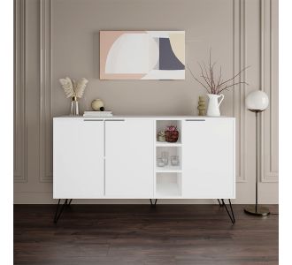 Μπουφές μελαμίνης Clara Megapap χρώμα λευκό 142x35,6x83εκ. |  Μπουφέδες στο espiti