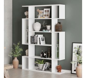 Βιβλιοθήκη μελαμίνης Mito Megapap χρώμα λευκό 108x25x161εκ. |  Βιβλιοθήκες στο espiti
