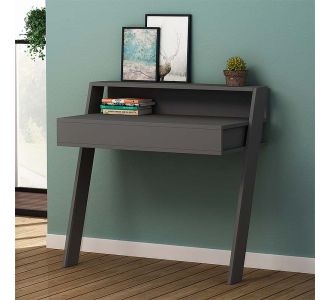 Γραφείο εργασίας Cowork Megapap από μελαμίνη χρώμα ανθρακί 94x50x91εκ. |  Γραφεία στο espiti