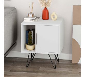 Κομοδίνο μελαμίνης Glynn Megapap χρώμα λευκό 50,2x44,6x60εκ. |  Κομοδίνα στο espiti