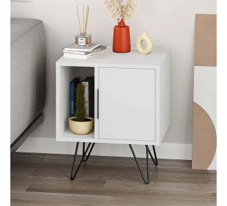 Κομοδίνο μελαμίνης Glynn Megapap χρώμα λευκό 50,2x44,6x60εκ. |  Κομοδίνα στο espiti