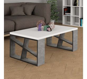 Τραπεζάκι σαλονιού Honey Megapap μελαμίνης χρώμα γκρι ρετρό - λευκό 105x60x40εκ. |  Τραπεζάκια σαλονιού στο espiti