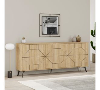 Μπουφές μελαμίνης Dune Megapap χρώμα φυσικό οξιάς 184x35x77,4εκ. |  Μπουφέδες στο espiti