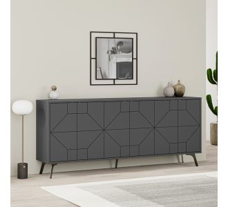 Μπουφές μελαμίνης Dune Megapap χρώμα ανθρακί 184x35x77,4εκ. |  Μπουφέδες στο espiti