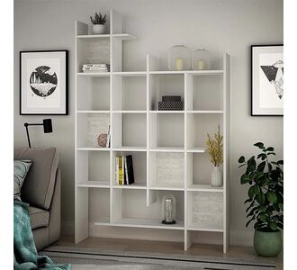 Βιβλιοθήκη μελαμίνης Manco Megapap χρώμα λευκό 122x25,5x188εκ. |  Βιβλιοθήκες στο espiti