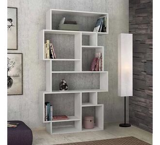 Βιβλιοθήκη μελαμίνης Karmato Megapap χρώμα λευκό 96x25,5x168,5εκ. |  Βιβλιοθήκες στο espiti