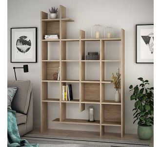 Βιβλιοθήκη μελαμίνης Manco Megapap χρώμα φυσικό οξιάς 122x25,5x188εκ. |  Βιβλιοθήκες στο espiti