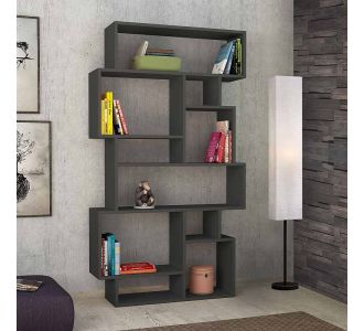 Βιβλιοθήκη μελαμίνης Karmato Megapap χρώμα ανθρακί 96x25,5x168,5εκ. |  Βιβλιοθήκες στο espiti