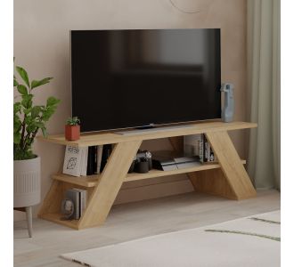 Έπιπλο τηλεόρασης Farfalla Megapap από μελαμίνη χρώμα φυσικό οξιάς 120x33,5x40εκ. |  Έπιπλα τηλεόρασης στο espiti