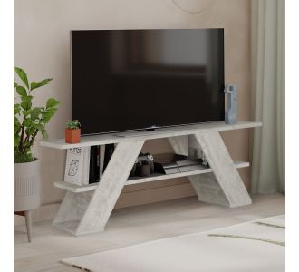 Έπιπλο τηλεόρασης Farfalla Megapap από μελαμίνη χρώμα λευκό αντικέ 120x33,5x40εκ. |  Έπιπλα τηλεόρασης στο espiti