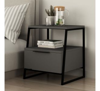 Κομοδίνο μελαμίνης Pal Megapap χρώμα ανθρακί 45x40x50εκ. |  Κομοδίνα στο espiti