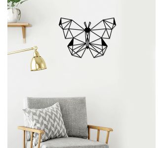 Διακοσμητικό τοίχου Butterfly Megapap μεταλλικό χρώμα μαύρο 50x2x35εκ. |  Επιπλα στο espiti